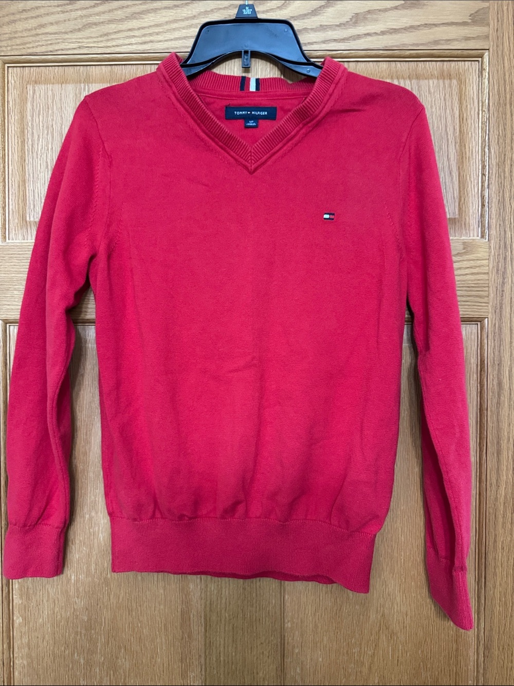 Tommy Hilfiger Men’s Bright Red V-Neck Pullover Sweater, Sz S, NWOT